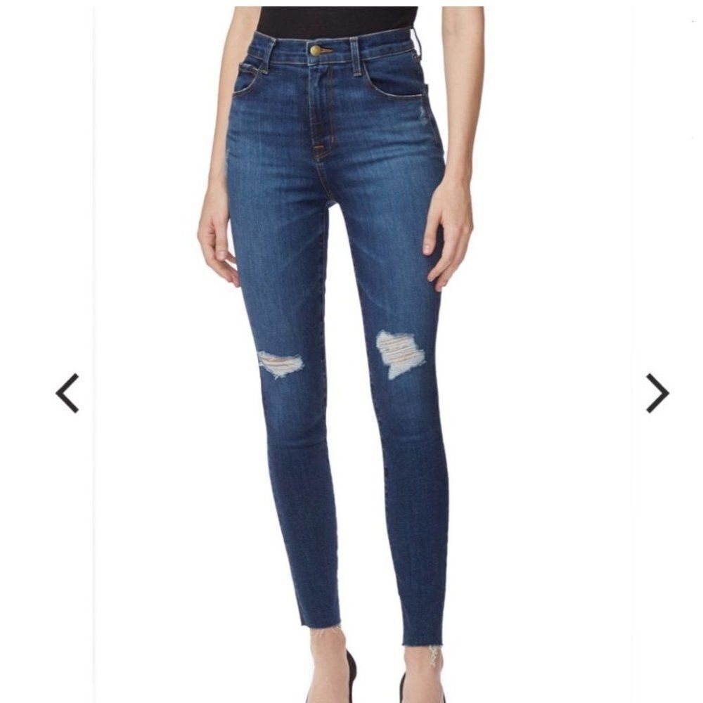 J. Brand 28‎ Leenah Arcade Destruct Jeans Denim Distressed High Rise